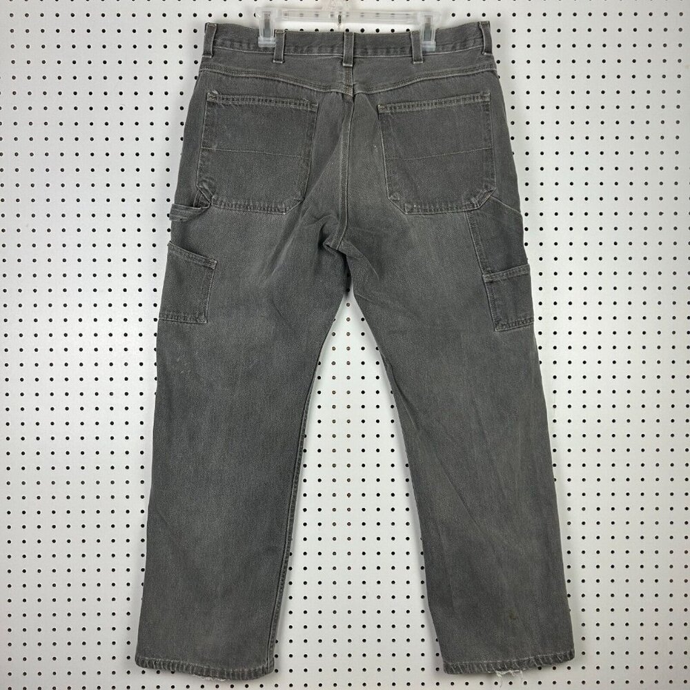 Y2K Faded Glory Carpenter Jeans 38x32 Work Wear Hammer Gray Distressed Skate 90s